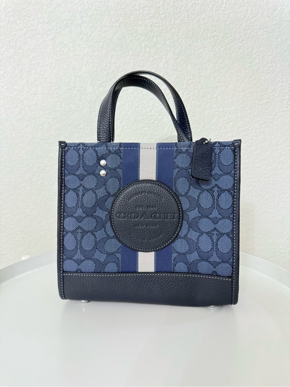 COACH Dempsey Tote 22 Navy Blue Crossbody Bag C8417 w/ Receipt